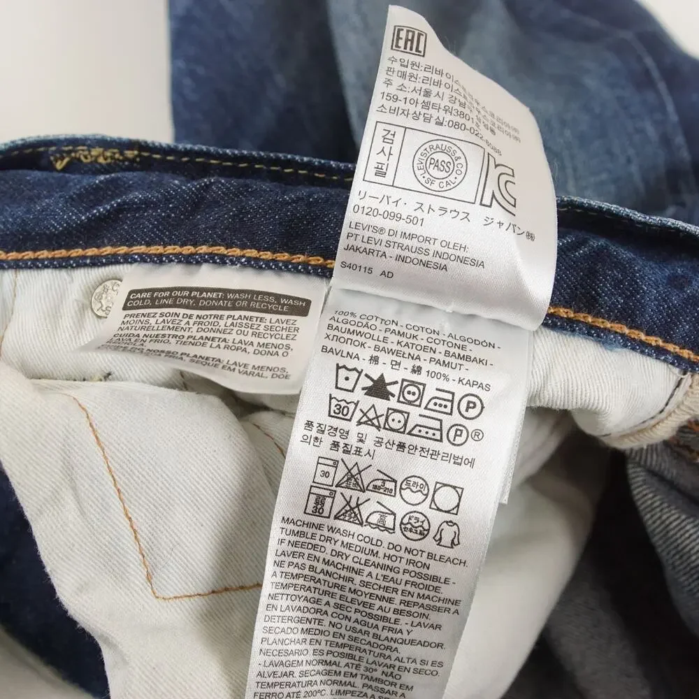 Levis 501 Original Fit Selvedge Blue Button Fly Straight Leg Jeans Sz 32 x 32